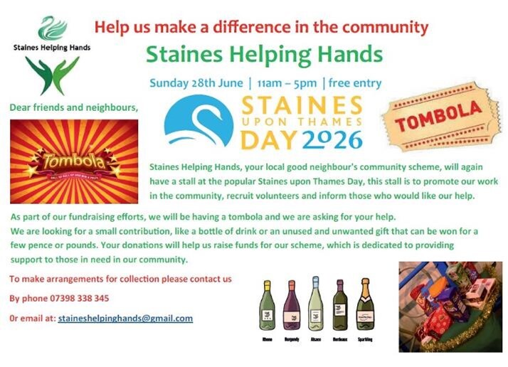 Staines Helping Hands flyer for Staines upon Thames Day 2026